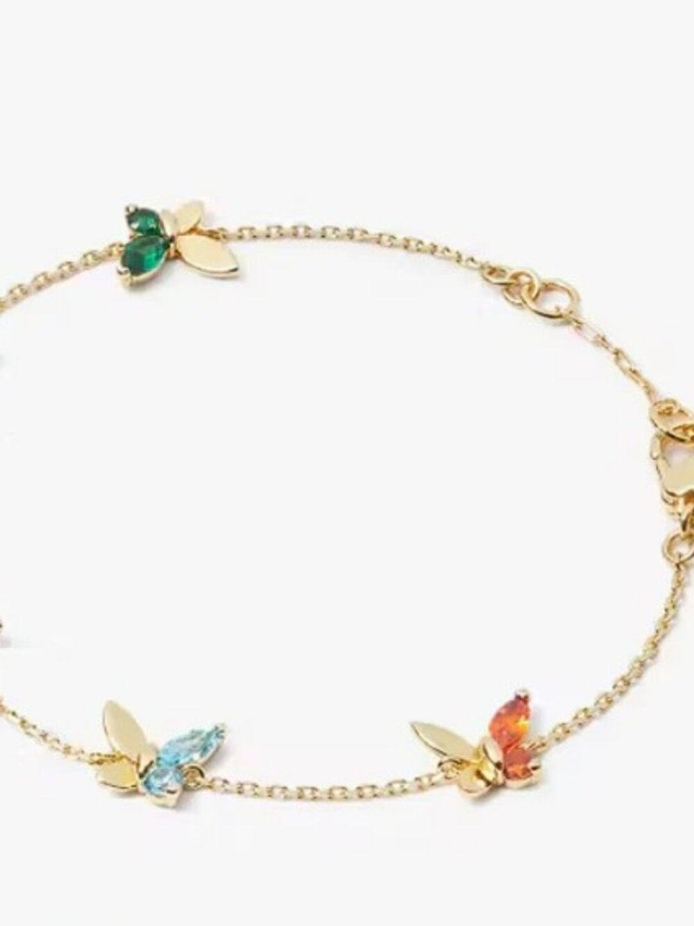 Kate Spade New York Gold-Tone Crystal Social Butterfly Station Bracelet - Multi